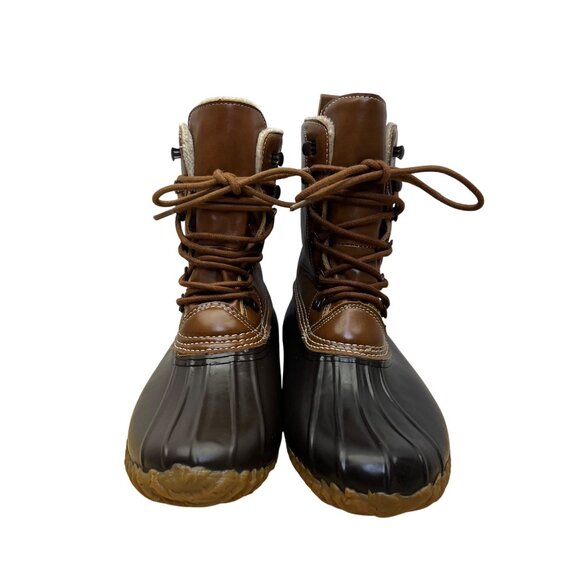 Esprit Women's Brown & Black Faux Fur Waterproof Oxford Harbor Winter Boots 9.5M - Picture 2 of 10